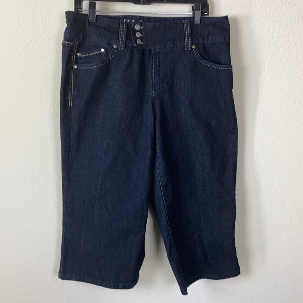 Style & Co  Plus size women’s 14W dark indigo wide leg crop pants